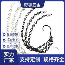 White zinc double octab chain black double hooked chain flower pot hanging chain black iron hanging basin chain flower basket with hook suspension basin chain
