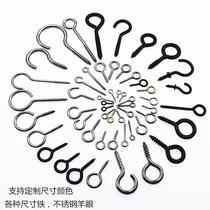 304 stainless steel light hook thread hook iron black gold self tapping hook Sheep eye ring hook goat eye screw