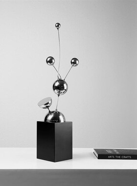 现代极简抽象分子l摆件店属客厅样板间酒流动分子电视柜酒柜玄关