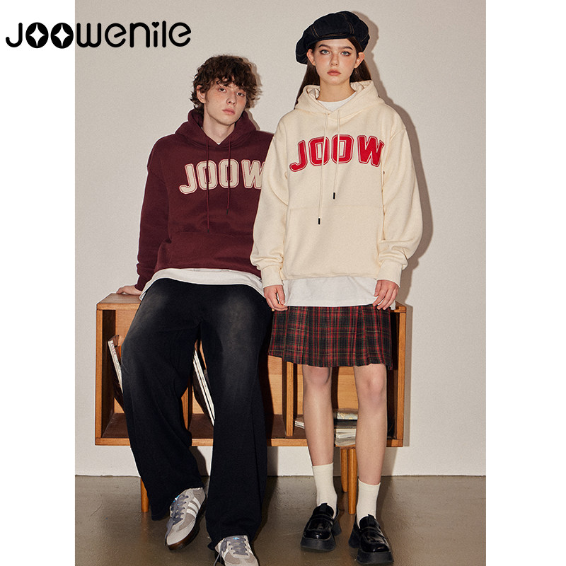 JOOWENILE连帽卫衣男女情侣装秋冬新款重磅美式宽松加绒加厚上衣,淘宝优惠券,粉丝福利购,淘宝优惠卷