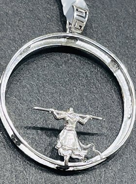 圆形通用纯银平安扣银托