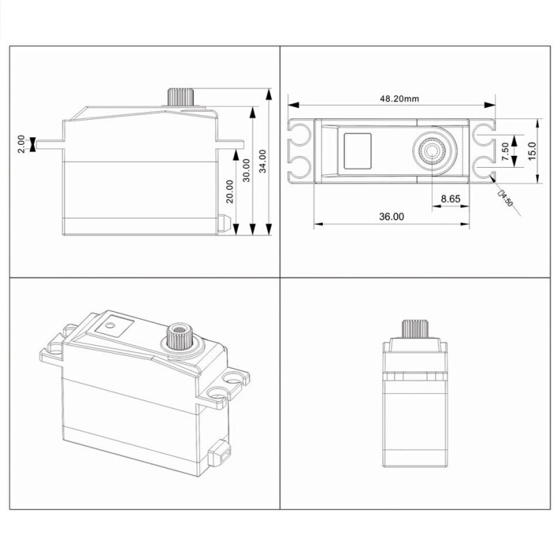 SPT25HV 12kg 7.4v高压速金属钢齿25g数码中型舵机换挡差速固定翼 - 图0