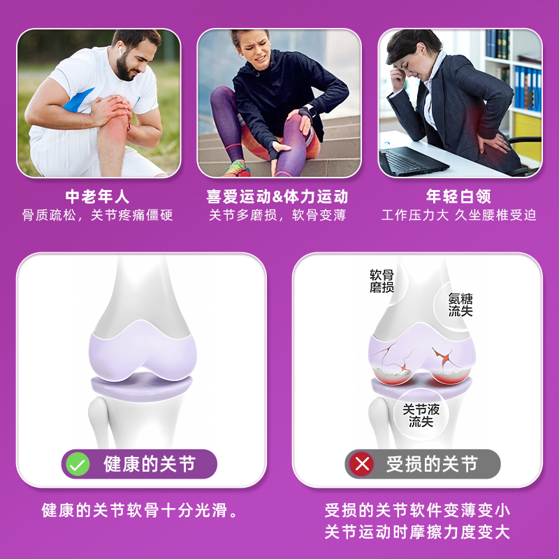 摄达强效骨固灵葡萄糖胺软骨素柠檬酸钙片中老年人护关节疼痛补钙