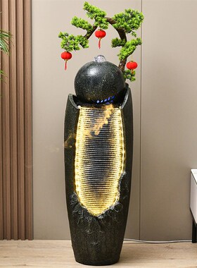 欧式假山流水喷泉摆件循环水生财水景加湿器客厅招财落地风水球