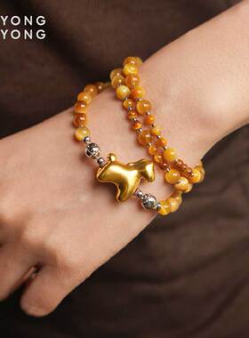 无用之用黄金小马三圈手链组合