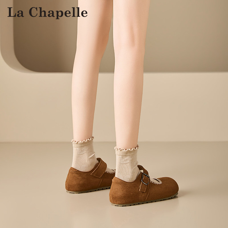 拉夏贝尔玛丽珍鞋女2026春季新款女士简约浅口平底小香风勃肯女鞋,淘宝优惠券,粉丝福利购,淘宝优惠卷