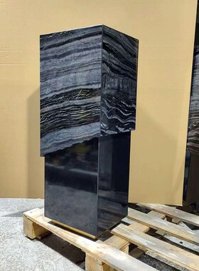 新中式大理石雕塑台摆件底座别墅玄关落地装饰工艺品摆台基座定制