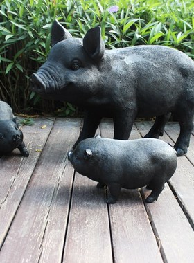 户外别墅花园摆件庭院仿真小猪玻璃钢农场可爱树脂装饰雕塑摆设