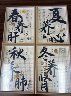 中药标本展示墙花茶标本中药材相框展示框中药画框中药材标本墙面