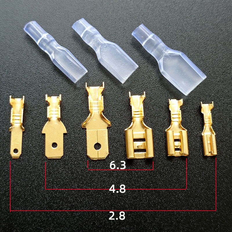 线插喇叭线2.8mm6.3插簧插片4.8接头插拔式汽车接线铜端子连接器