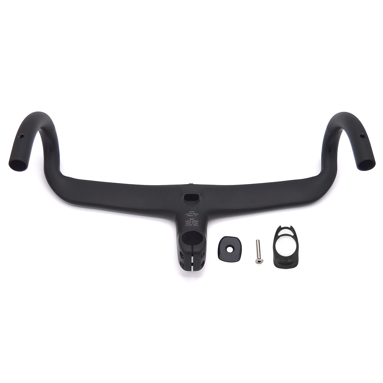 New unlabeled carbon fiber road bicycle aerodynamic handlebar integrated airfoil shape aerodynamic integrated bent handlebar