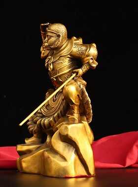 速发纯铜艺王斗战胜佛摆件铜齐天大圣美猴像镇宅招财工佛品铜像