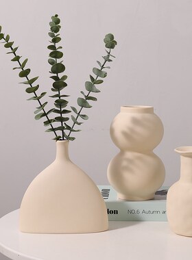 速发复装素胚陶客花瓶风格瓷厅插花干花服古店桌面装饰品摆件