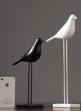 北欧小鸟树脂摆件动物创意简约客厅办公室样板间桌面家居软装饰品