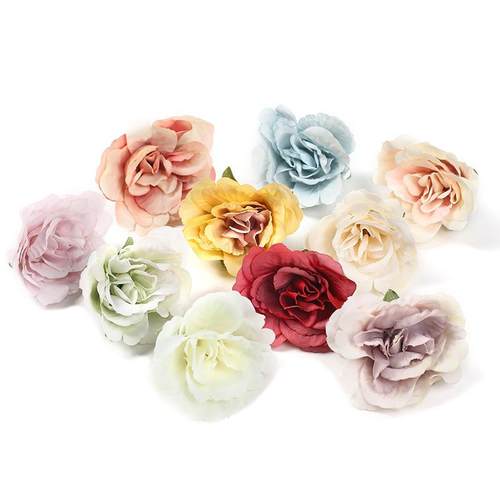 新款仿真玫瑰花头 绢花DIY手工头饰制作 服饰配件居家装饰 - 图3