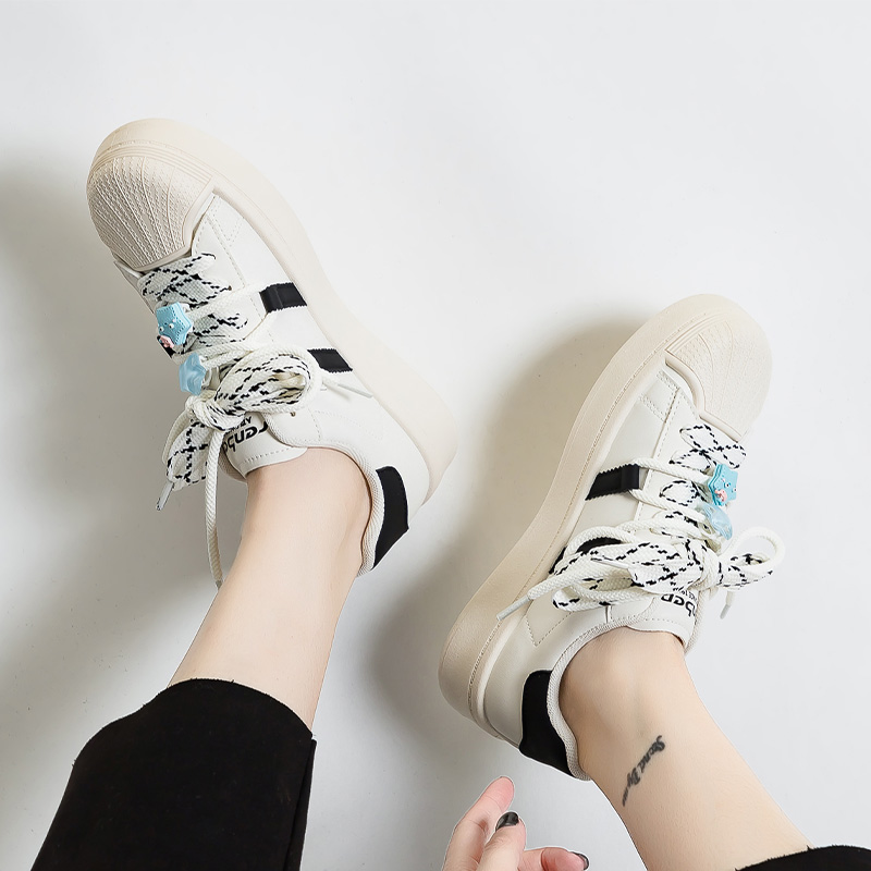 人本官方店2025春季新款贝壳头运动板鞋学生小众设计休闲鞋慢跑鞋 - 图0