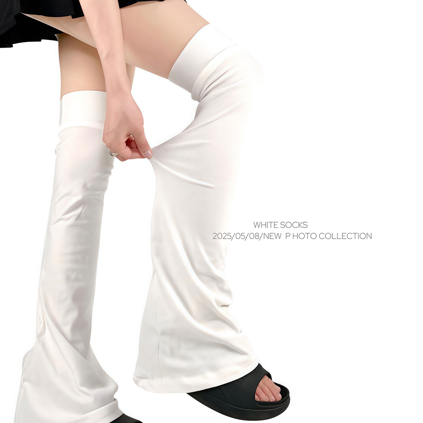 WHITE SOCKS春秋白色过膝袜套女宽边简约百搭堆堆袜加长大腿袜女,淘宝优惠券,粉丝福利购,淘宝优惠卷