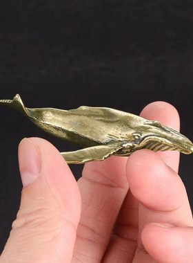 速发心实黄铜艺鱼茶宠海龟螃蟹摆件章鱼工鲸品鱼缸装饰小摆件铜器