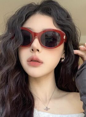 Kellen Dany 法国【设计师】墨镜女红色猫眼大脸显瘦防晒太阳镜