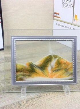 新品创意3d流沙画圆形玻璃工艺品沙F漏生日礼物客厅摆件创意礼
