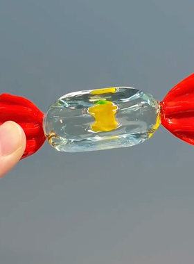 红色糖果琉璃摆件纯手工淄博工艺品桌面装饰创意生日新年礼物送人