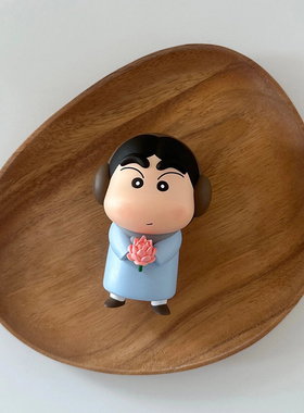 请回答1988正峰蜡笔小新摆件手捧莲花好运莲莲办公室桌面装饰礼物