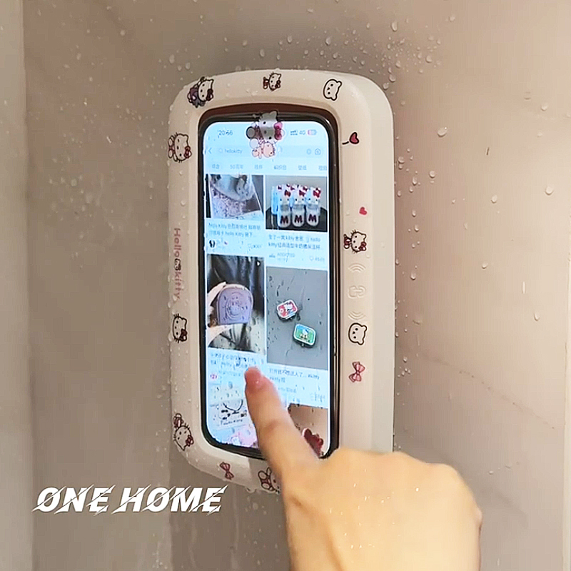 HelloKitty bathroom waterproof mobile phone box lazy bracket for bathing and watching TV rotatable bathroom storage rack