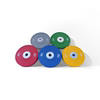 Colorful rubber barbell plates with large holes for competitive fitness home deadlifts, squats and presses for ladies buttocks dumbbell plates