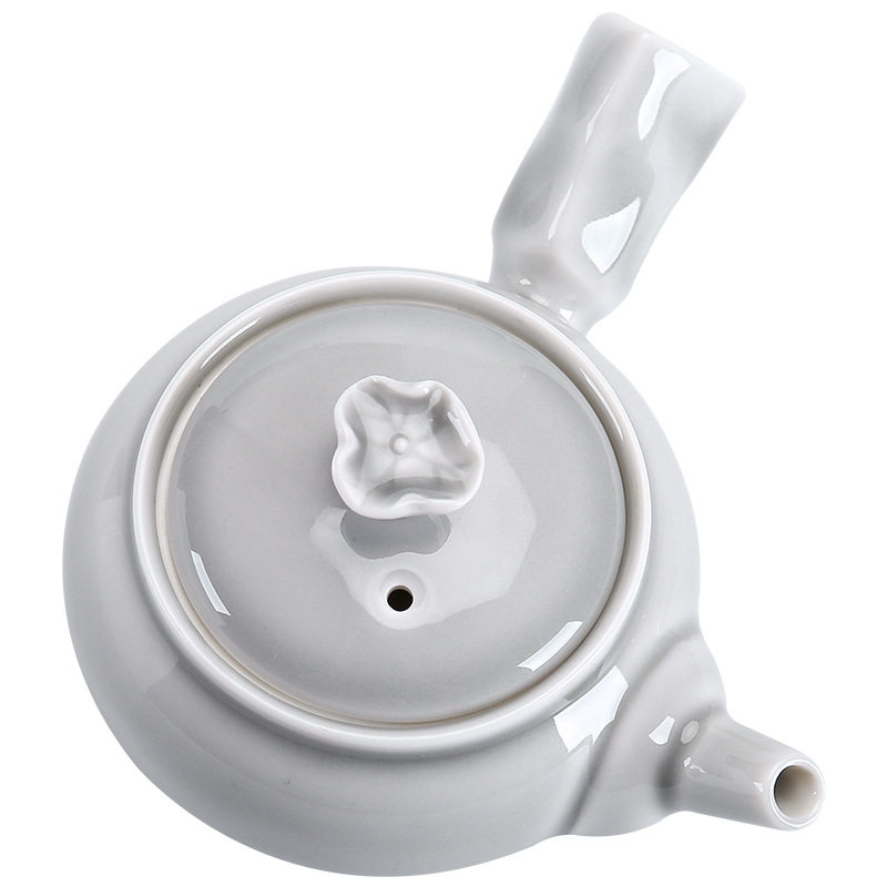 冰灰釉荷香侧把壶 日式陶瓷功夫小茶壶简约单壶泡茶器急须壶,淘宝优惠券,粉丝福利购,淘宝优惠卷