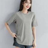 Изогнутая тонкая футболка с коротким рукавом, короткий рукав, круглый воротник