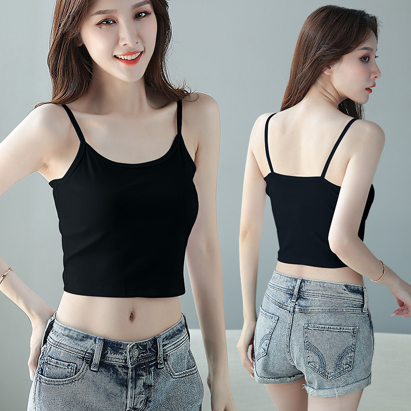 黑色美背小女内搭内穿打底高腰吊带 甄度背心吊带
