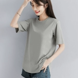 Изогнутая тонкая футболка с коротким рукавом, короткий рукав, круглый воротник