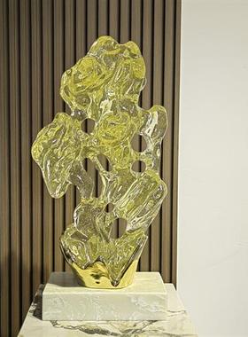 新中式白菜玄关招财摆件酒店大堂售楼处透明树脂雕塑公司装饰品