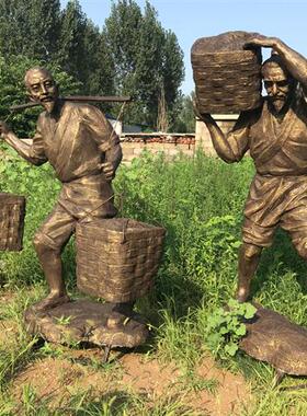 玻璃钢雕塑定制铸铜仿铜人物雕像农耕摆件户外广场大型景观装饰