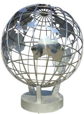 户外大型不锈钢地球仪雕塑金属镂空铁艺空心球简约装饰校园落地