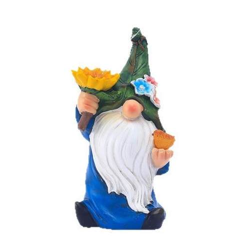 户外太阳能树脂工艺品庭院小矮人托小鸟摆件花园庭院灯景观灯摆件 - 图3