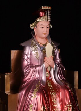 新品碧霞元君泰山奶奶像体佛像娘娘圣F母雕像佛堂寺庙家居中式桌