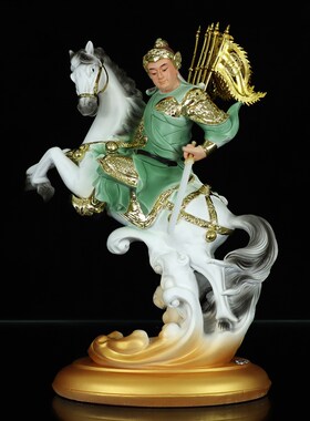 新品报马将军黄小跑像黄小乐骑马将军家用堂M口树脂工艺品装饰品
