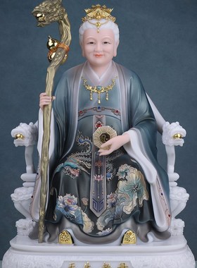 新品汉白玉无生老母神像r无声无极老母像骊山圣母客厅人物桌面精