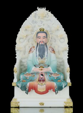 新品新款汉d白玉三清太上老君道德天尊祖师爷灵宝天尊元始天尊家