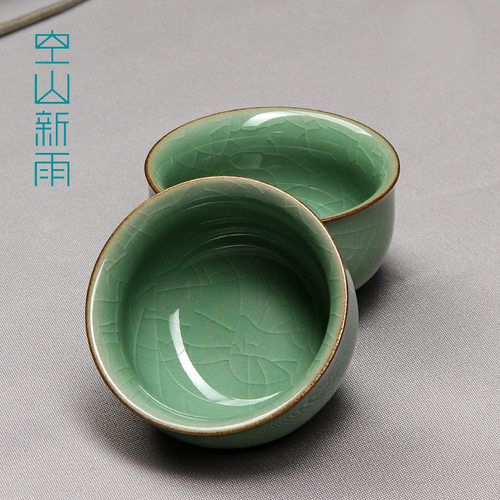 Kongshan Xinyu Longquan celadon manual kung fu tea cup ceram - 图0