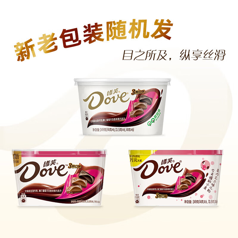 德芙（Dove）经典巧克力零食婚庆喜糖果分享碗装生日礼物-图1