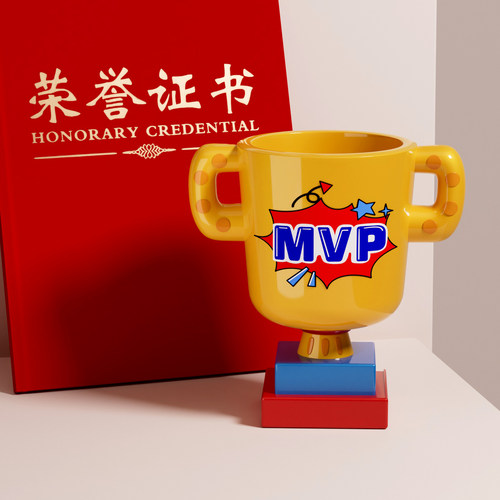 创意牛杯奖杯笔筒摆件桌面儿童公司奖品闺蜜实用礼品毕业生日礼物 - 图3