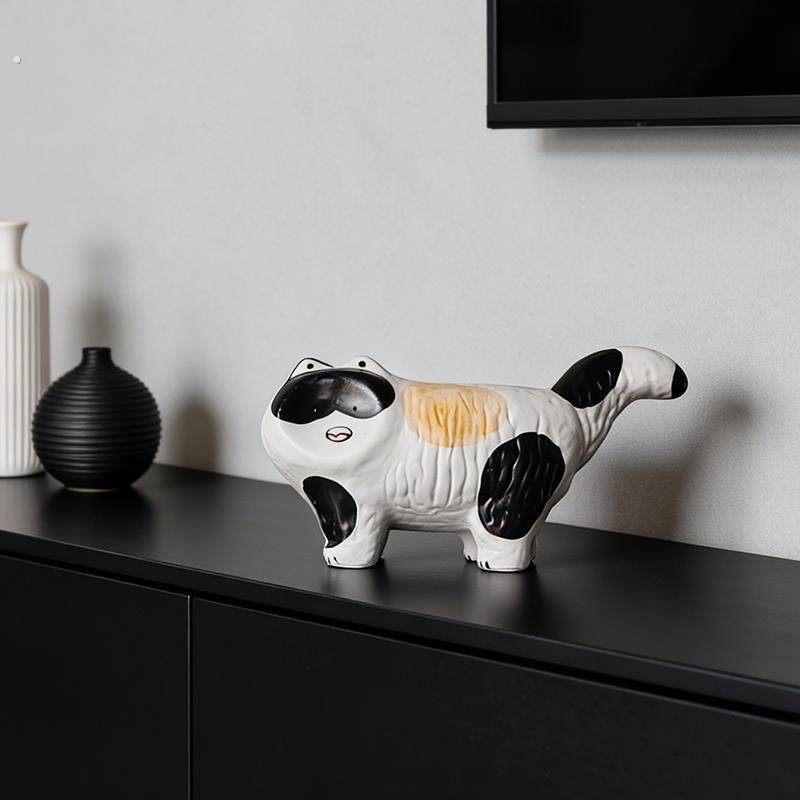 现代简约风手工陶瓷大摆件电视柜桌面可爱风艺术装饰品摆设,淘宝优惠券,粉丝福利购,淘宝优惠卷