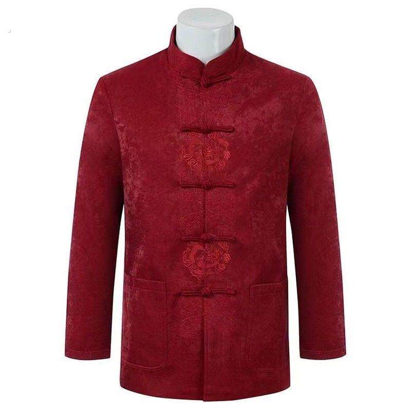 中老年唐装男春秋外套中国风上衣夹克老人生日过寿爸爸婚礼服套装,淘宝优惠券,粉丝福利购,淘宝优惠卷