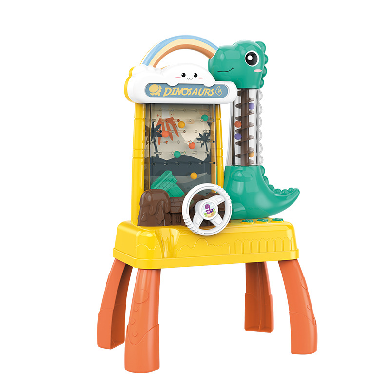 跨境恐龙接豆豆游戏机益智滚珠闯关桌游儿童电动循环接球机玩具台 - 图3