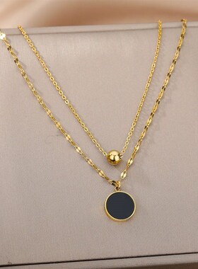 极速Romalar Doiuble Layer Hollow Thick Clavicle Chain Stainl