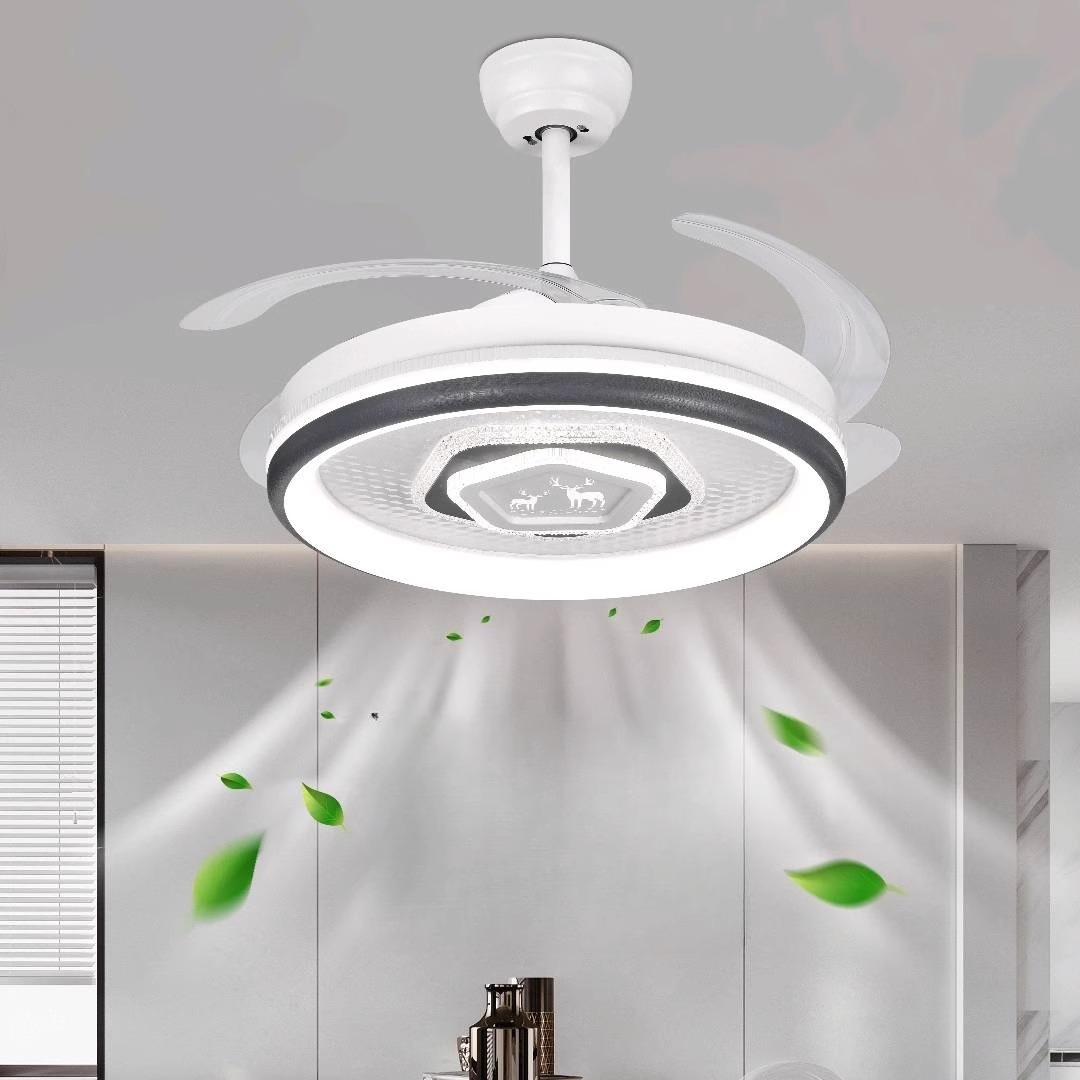 云美特朗2025新款隐形风扇灯客厅餐厅吊扇灯一体家用现代简约静音 - 图1