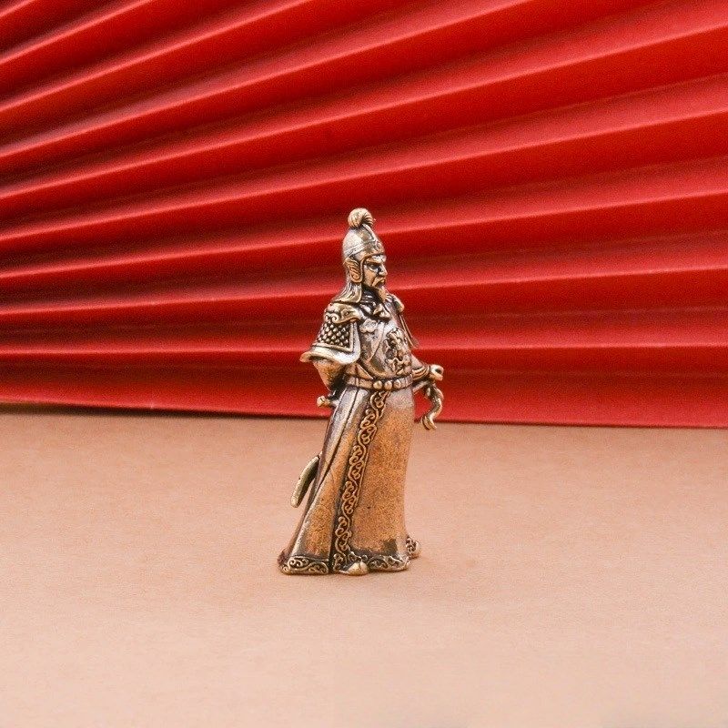 纯黄铜英雄人物精忠岳飞精忠报国手握宝剑居家装饰桌面工艺品摆件,淘宝优惠券,粉丝福利购,淘宝优惠卷