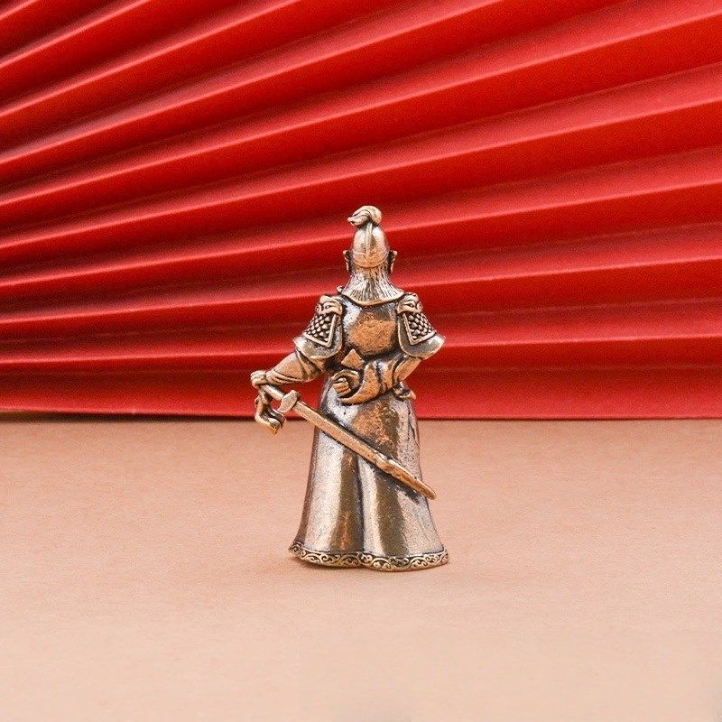 纯黄铜英雄人物精忠岳飞精忠报国手握宝剑居家装饰桌面工艺品摆件,淘宝优惠券,粉丝福利购,淘宝优惠卷